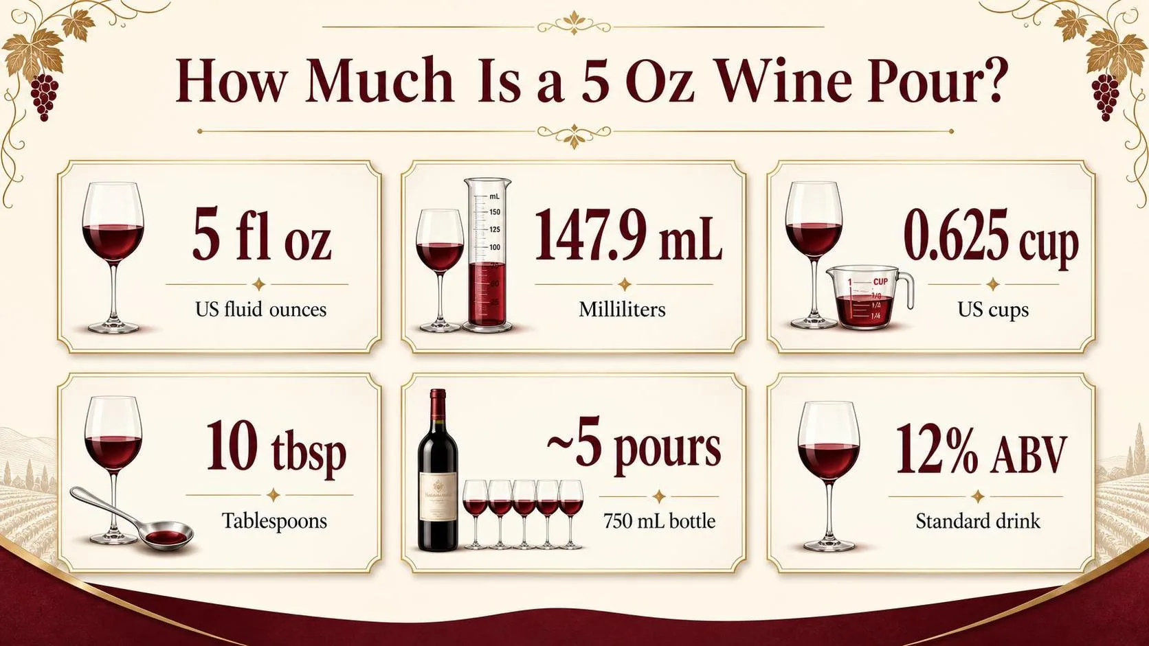 How Much Is a 5 Oz Wine Pour? — key facts at a glance