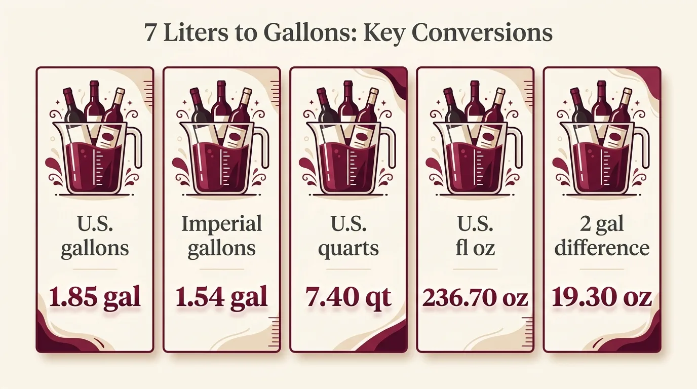 How Much Is 7 Liters In Gallons? 1 7 Liters to Gallons: Key Conversions — key facts at a glance