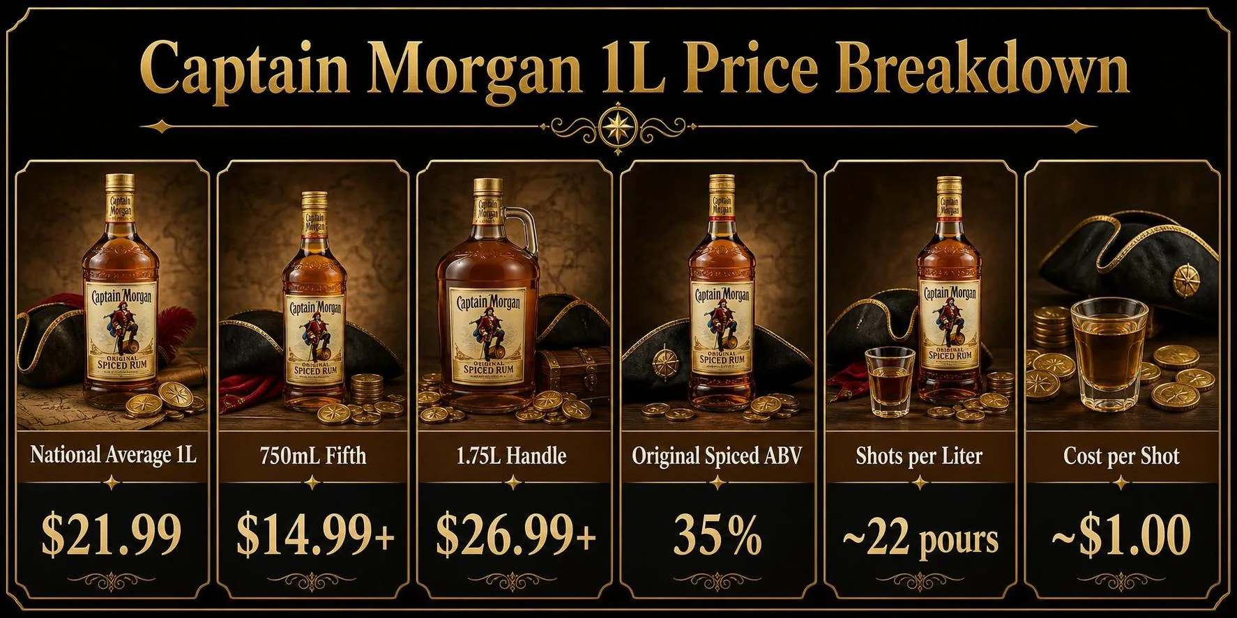 How Much Is A Liter Of Captain Morgan Rum? 1 Captain Morgan 1L Price Breakdown — key facts at a glance