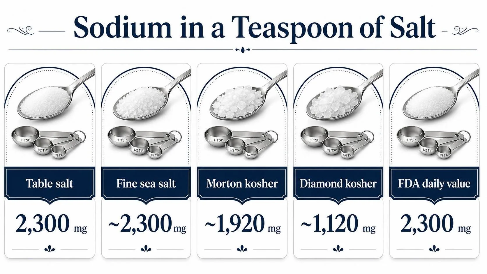 How Much Sodium In A Teaspoon Of Salt? 1 Sodium in a Teaspoon of Salt — key facts at a glance