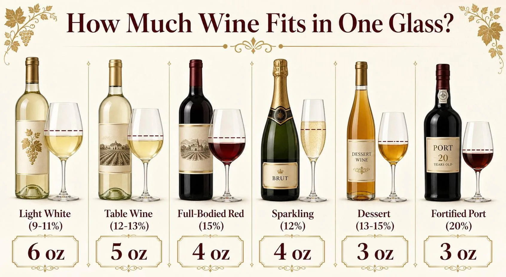 How Much Wine In A Glass? 1 How Much Wine Fits in One Glass? — key facts at a glance