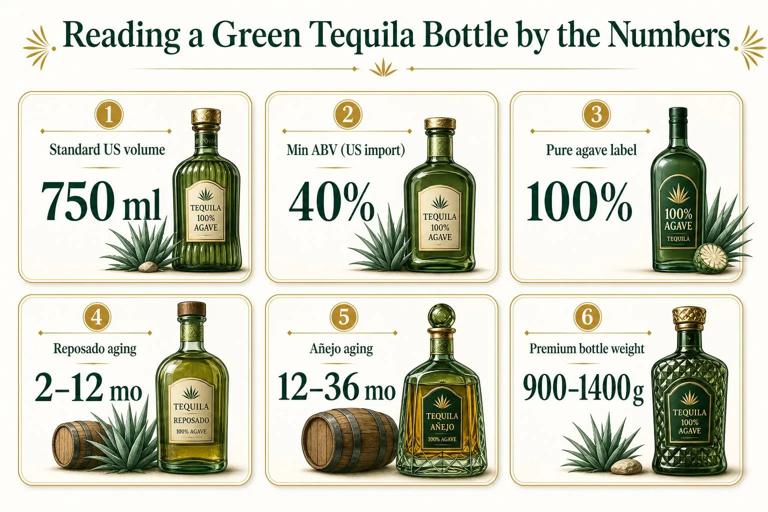 How To Choose Green Tequila Bottle? What You Need to Know 1 Reading a Green Tequila Bottle by the Numbers — key facts at a glance