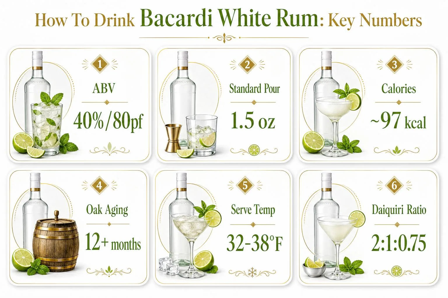 How To Drink Bacardi White Rum? 1 How To Drink Bacardi White Rum: Key Numbers — key facts at a glance
