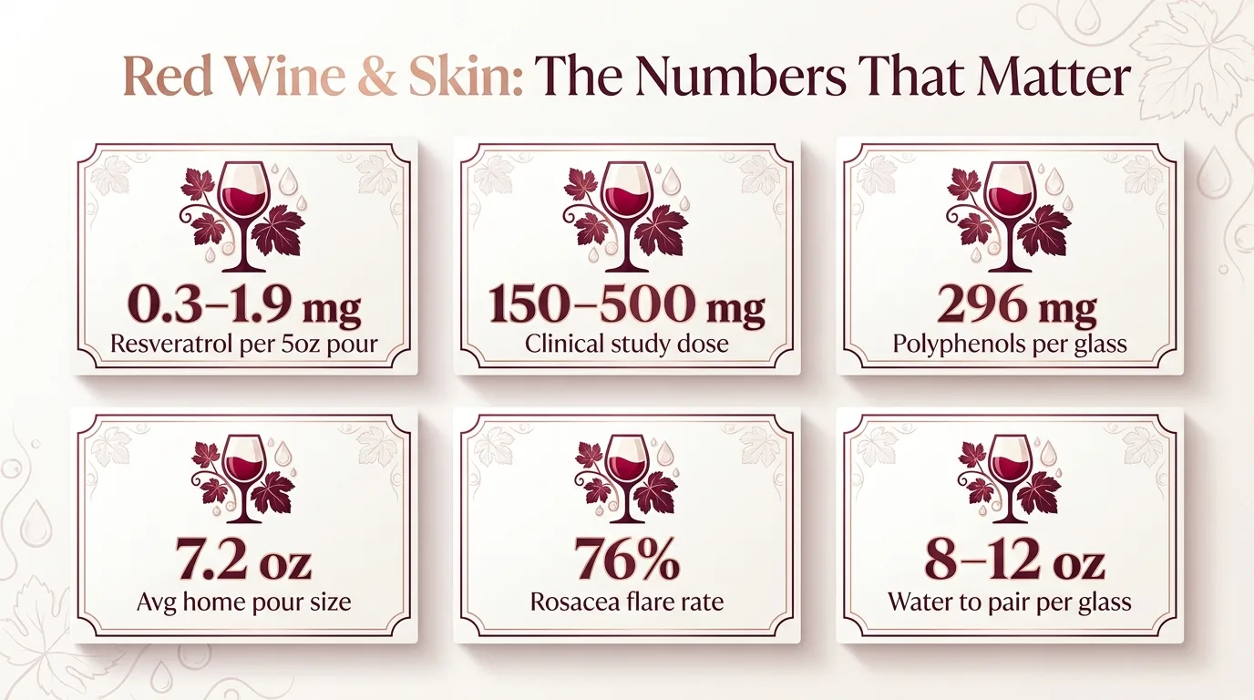 How To Drink Red Wine Daily For Glowing Skin? 1 Red Wine & Skin: The Numbers That Matter — key facts at a glance