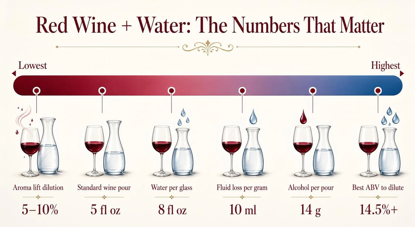 Red Wine + Water: The Numbers That Matter — key facts at a glance