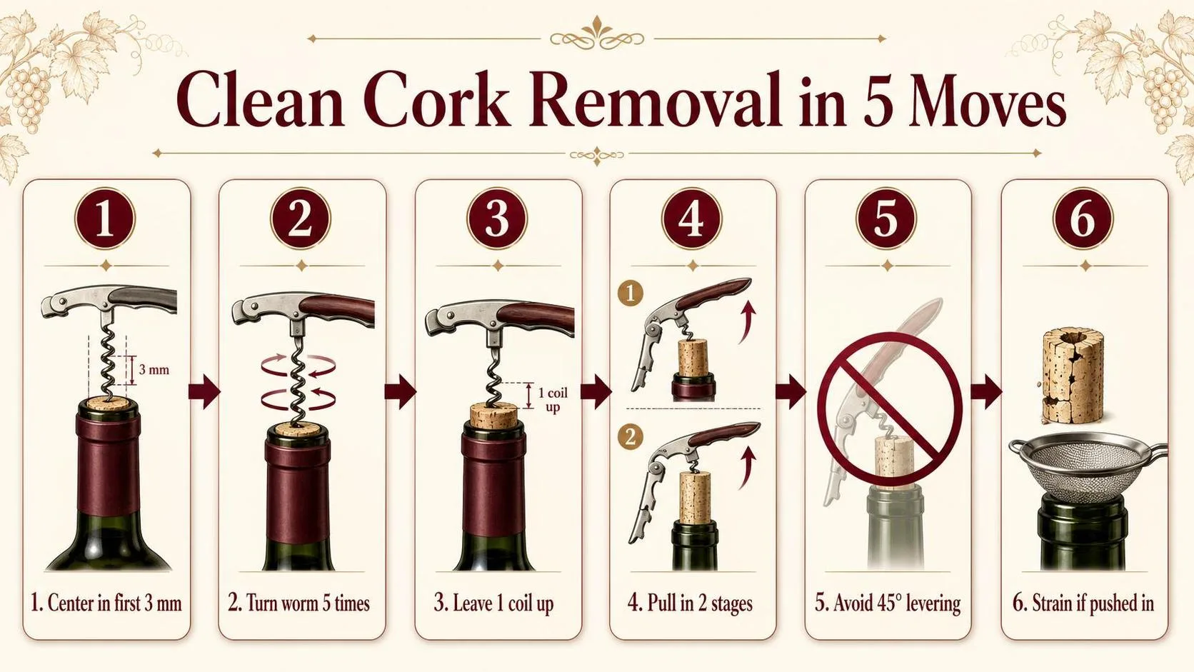 Clean Cork Removal in 5 Moves — key facts at a glance