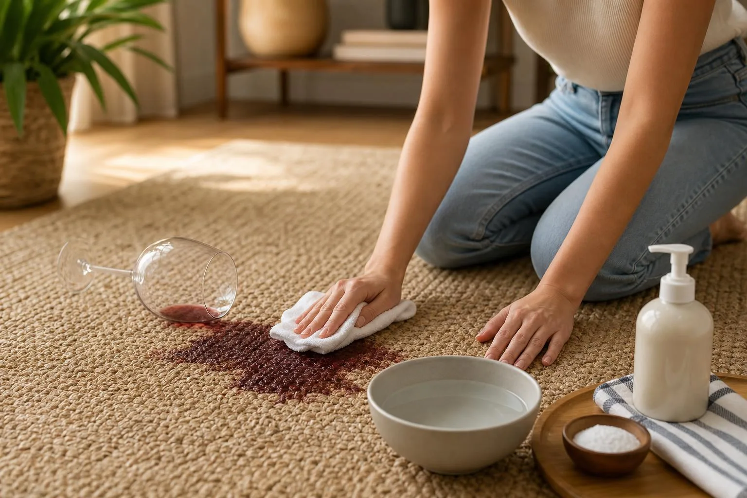 How To Get Red Wine Out Of Jute Rug