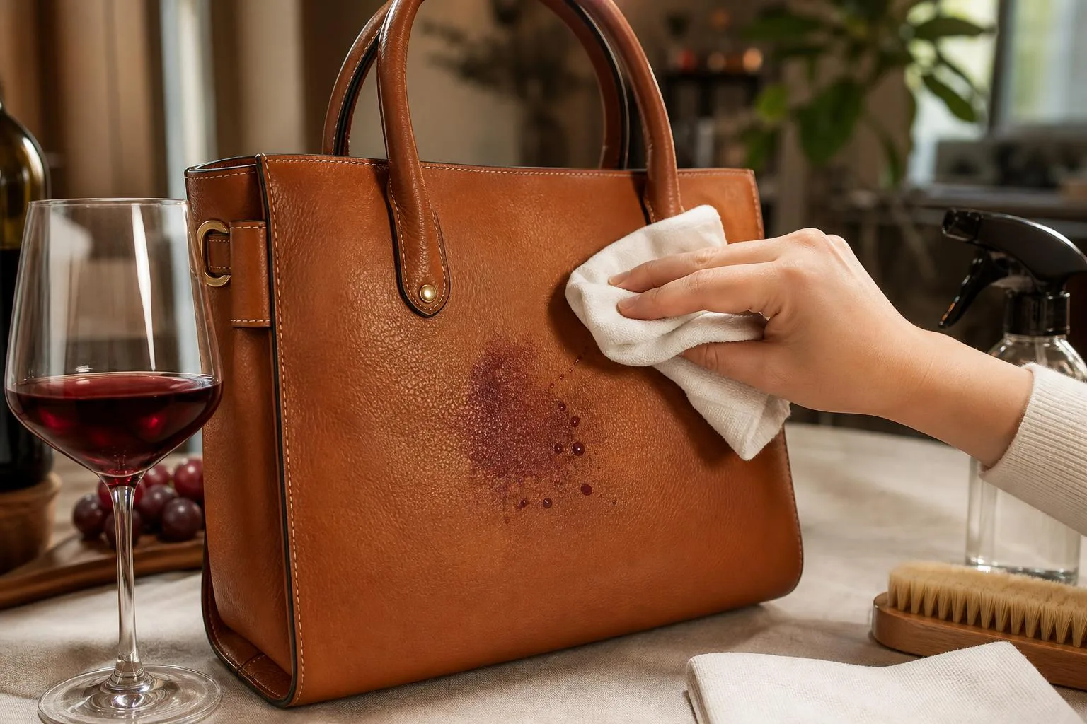 How To Get Red Wine Out Of Leather Bag