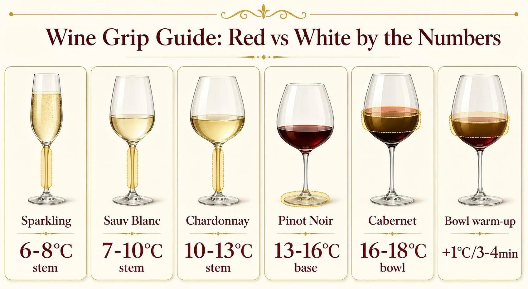 Wine Grip Guide: Red vs White by the Numbers — key facts at a glance