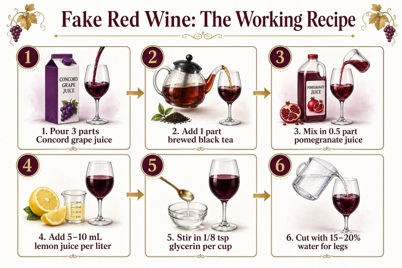 How To Make Fake Red Wine? 1 Fake Red Wine: The Working Recipe — key facts at a glance