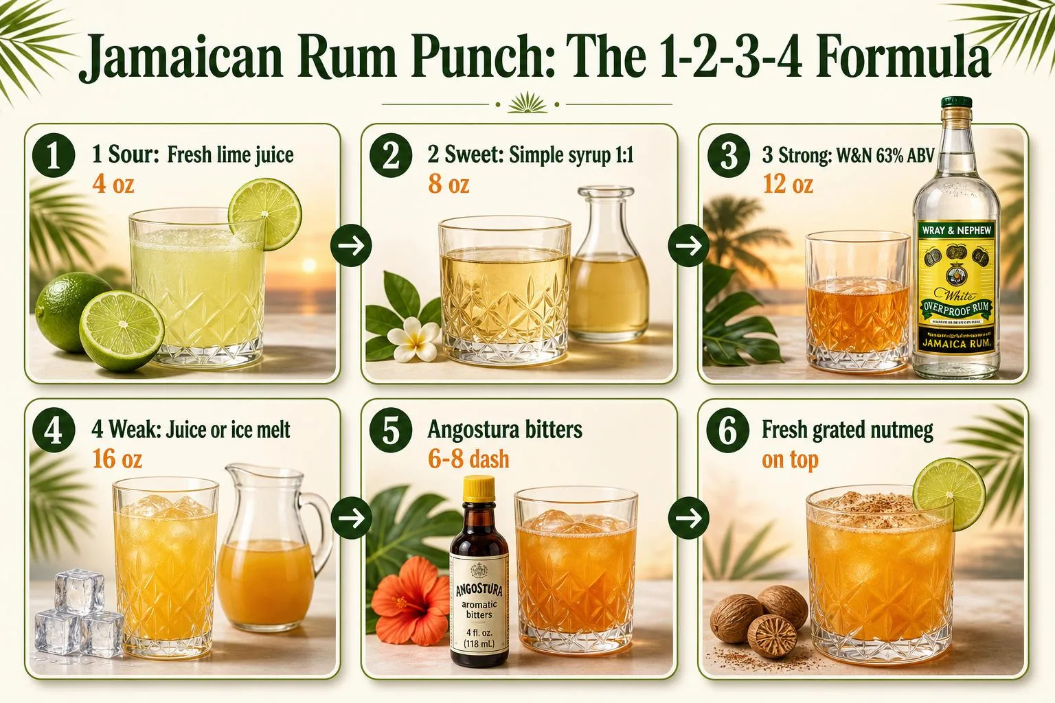 Jamaican Rum Punch: The 1-2-3-4 Formula — key facts at a glance