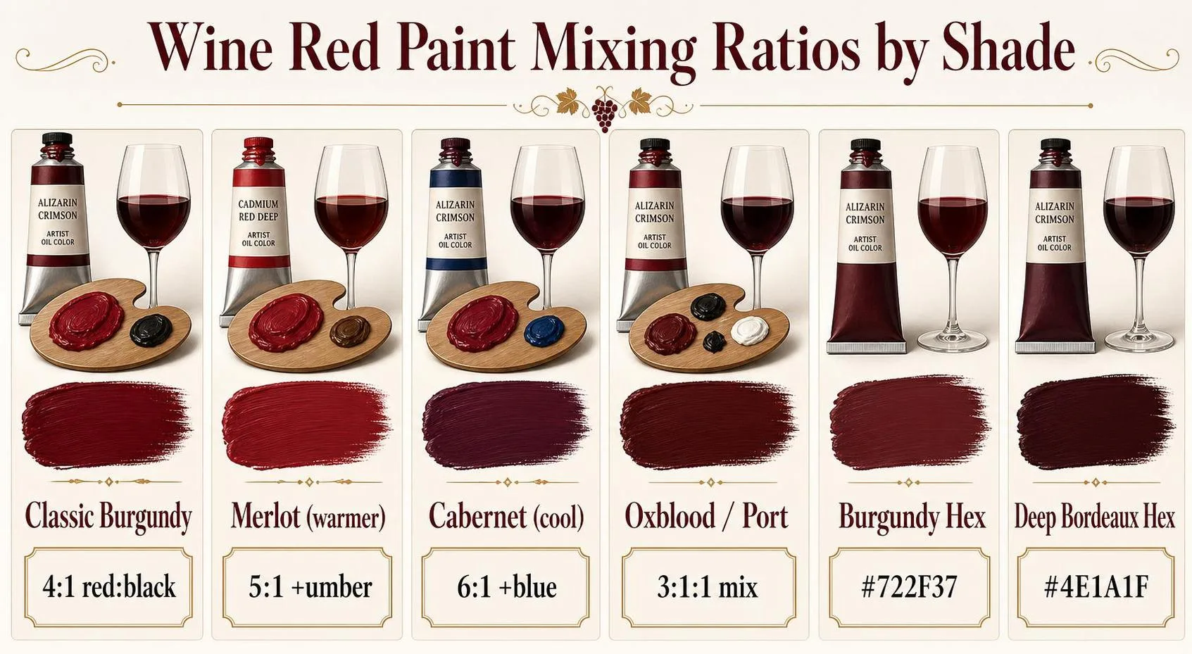 Wine Red Paint Mixing Ratios by Shade — key facts at a glance