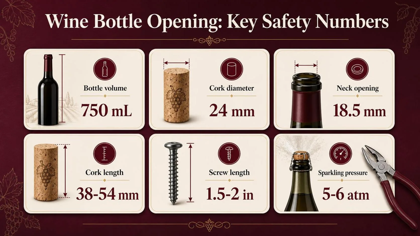 Wine Bottle Opening: Key Safety Numbers — key facts at a glance