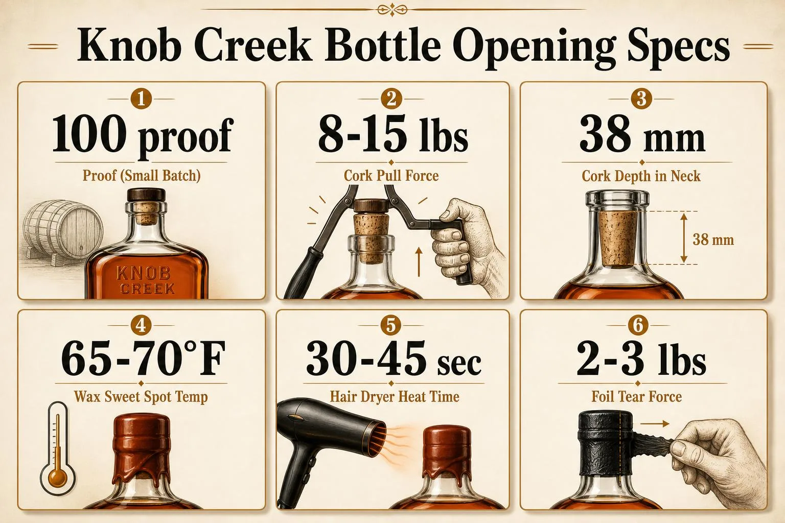 Knob Creek Bottle Opening Specs — key facts at a glance