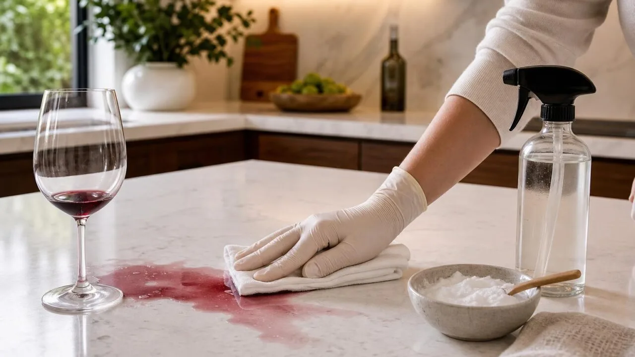 How To Remove Red Wine Stain From White Quartz Countertop