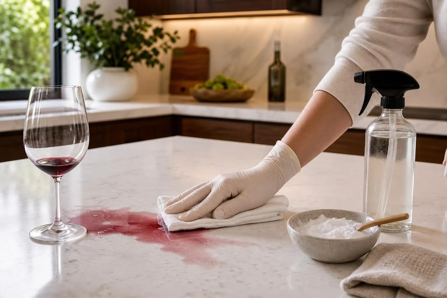 How To Remove Red Wine Stain From White Quartz Countertop