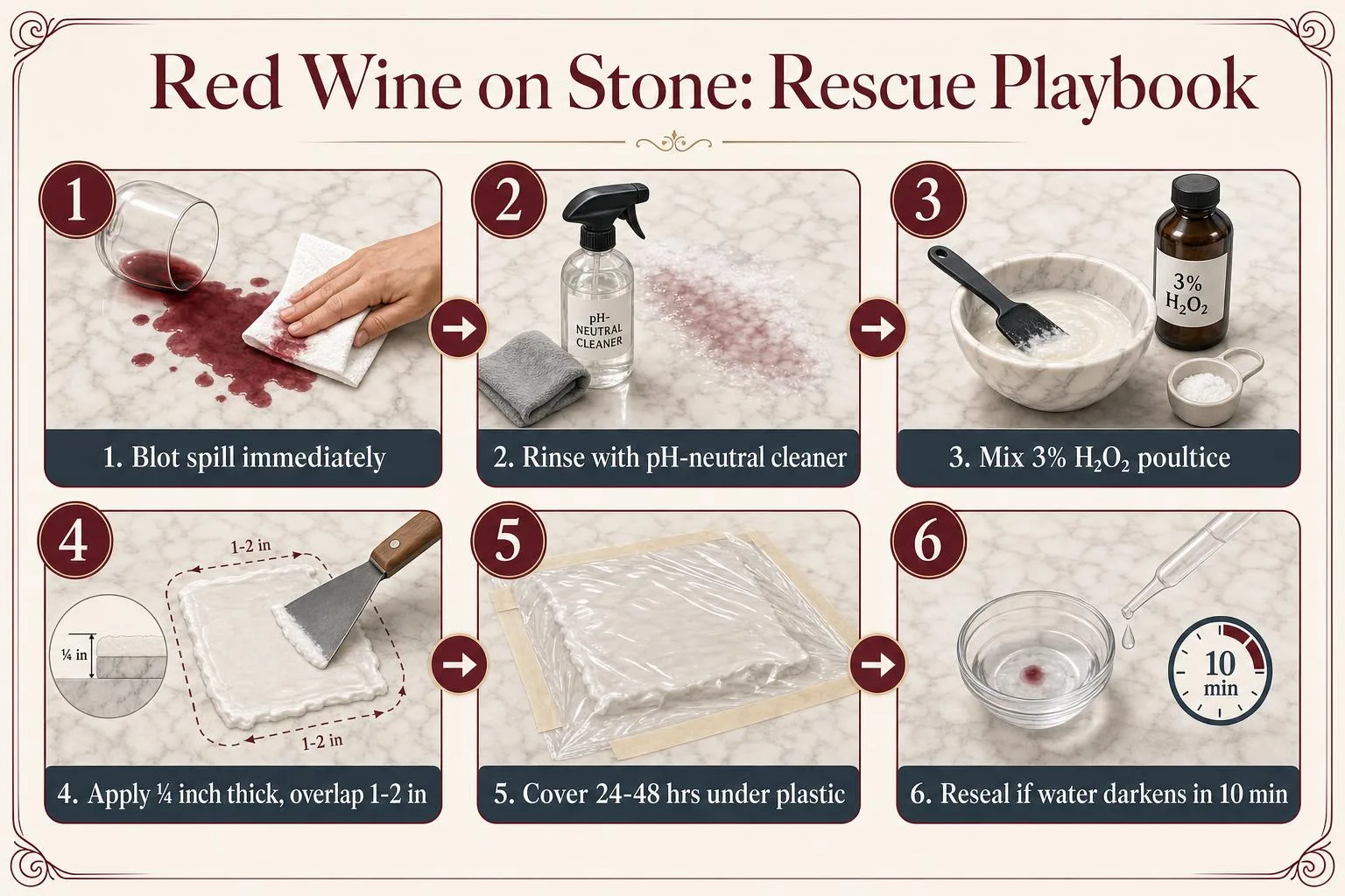 How To Remove Red Wine Stains From Natural Stone? 1 Red Wine on Stone: Rescue Playbook — key facts at a glance