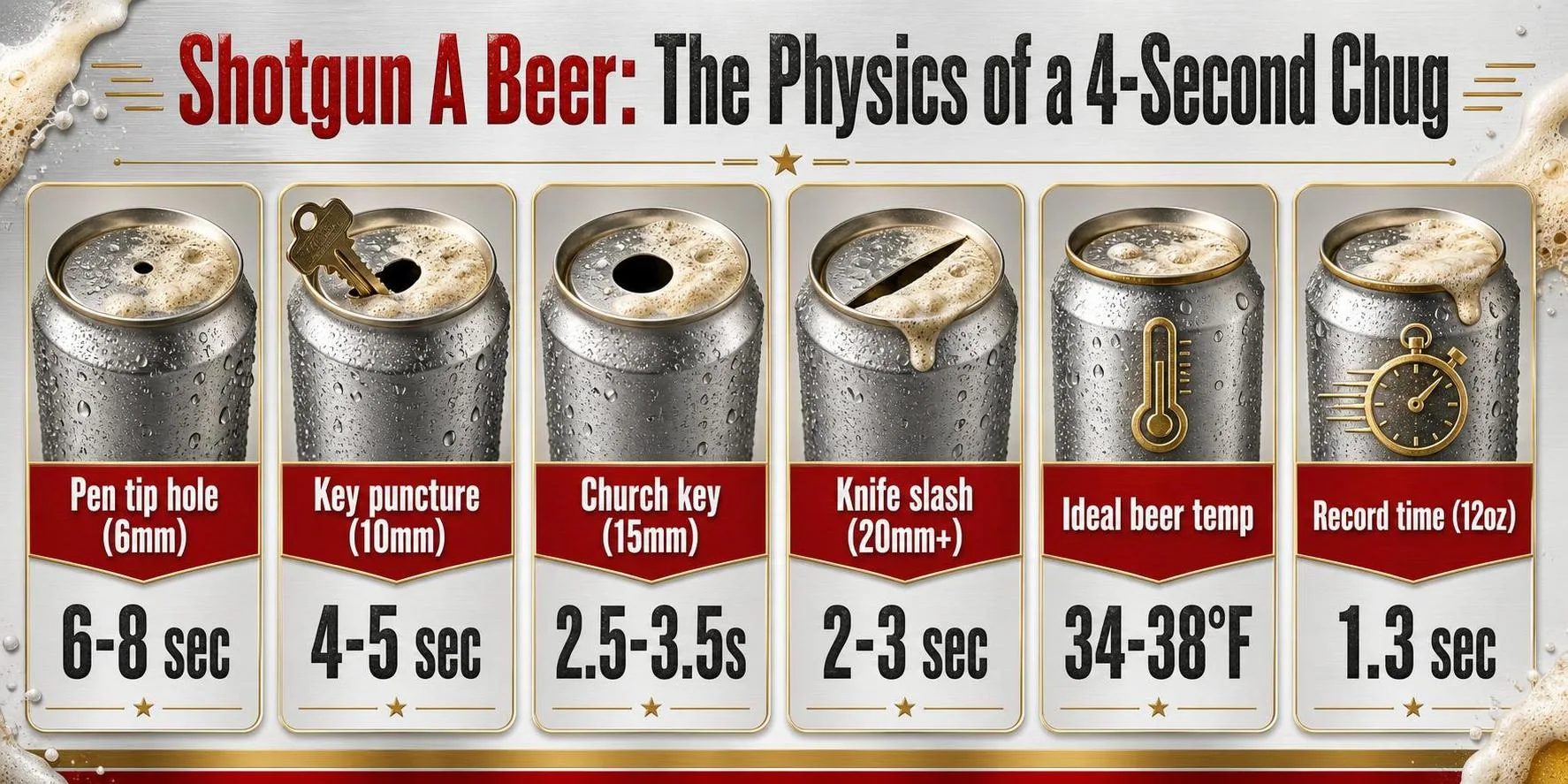 How To Shotgun A Beer? The Ultimate No-Nonsense Guide From Real Experience 1 Shotgun A Beer: The Physics of a 4-Second Chug — key facts at a glance