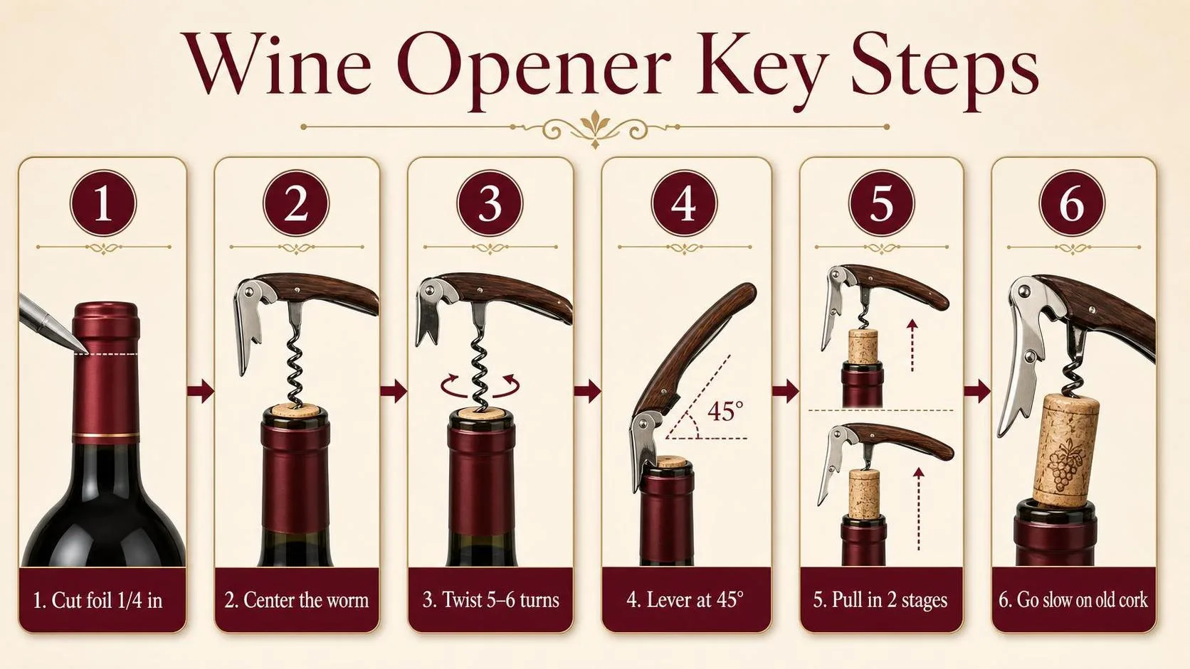 Wine Opener Key Steps — key facts at a glance