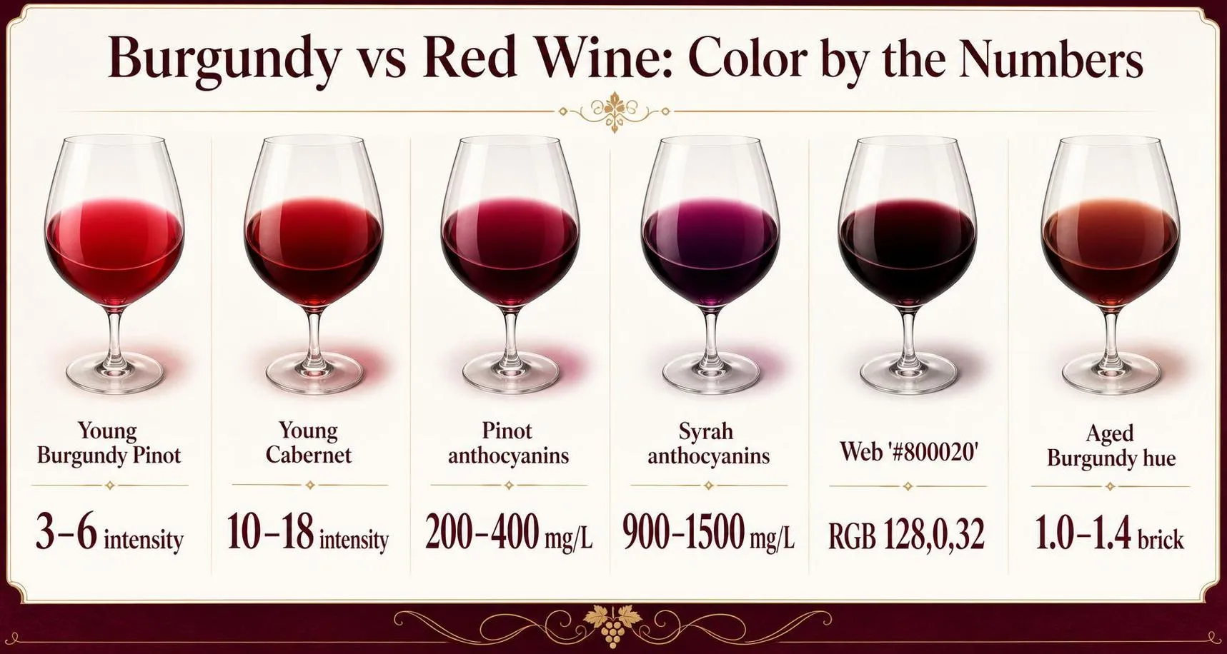 Burgundy vs Red Wine: Color by the Numbers — key facts at a glance