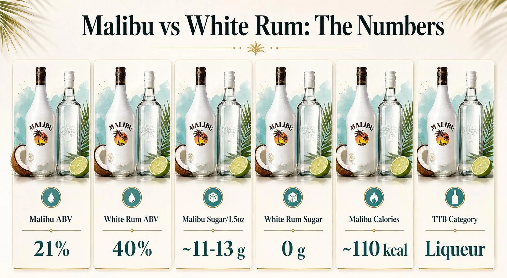 Is Malibu The Same As White Rum? 1 Malibu vs White Rum: The Numbers — key facts at a glance