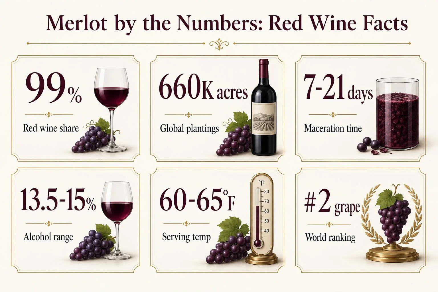 Merlot by the Numbers: Red Wine Facts — key facts at a glance