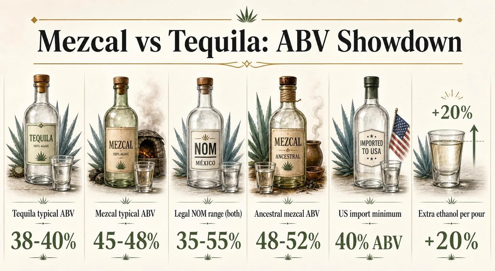 Is Mezcal Stronger Than Tequila? 1 Mezcal vs Tequila: ABV Showdown — key facts at a glance