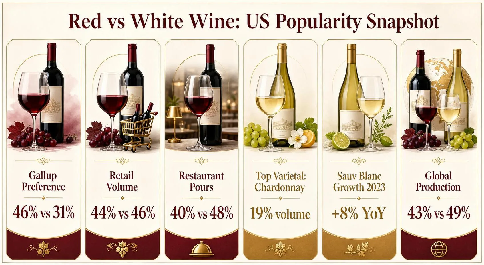 Red vs White Wine: US Popularity Snapshot — key facts at a glance