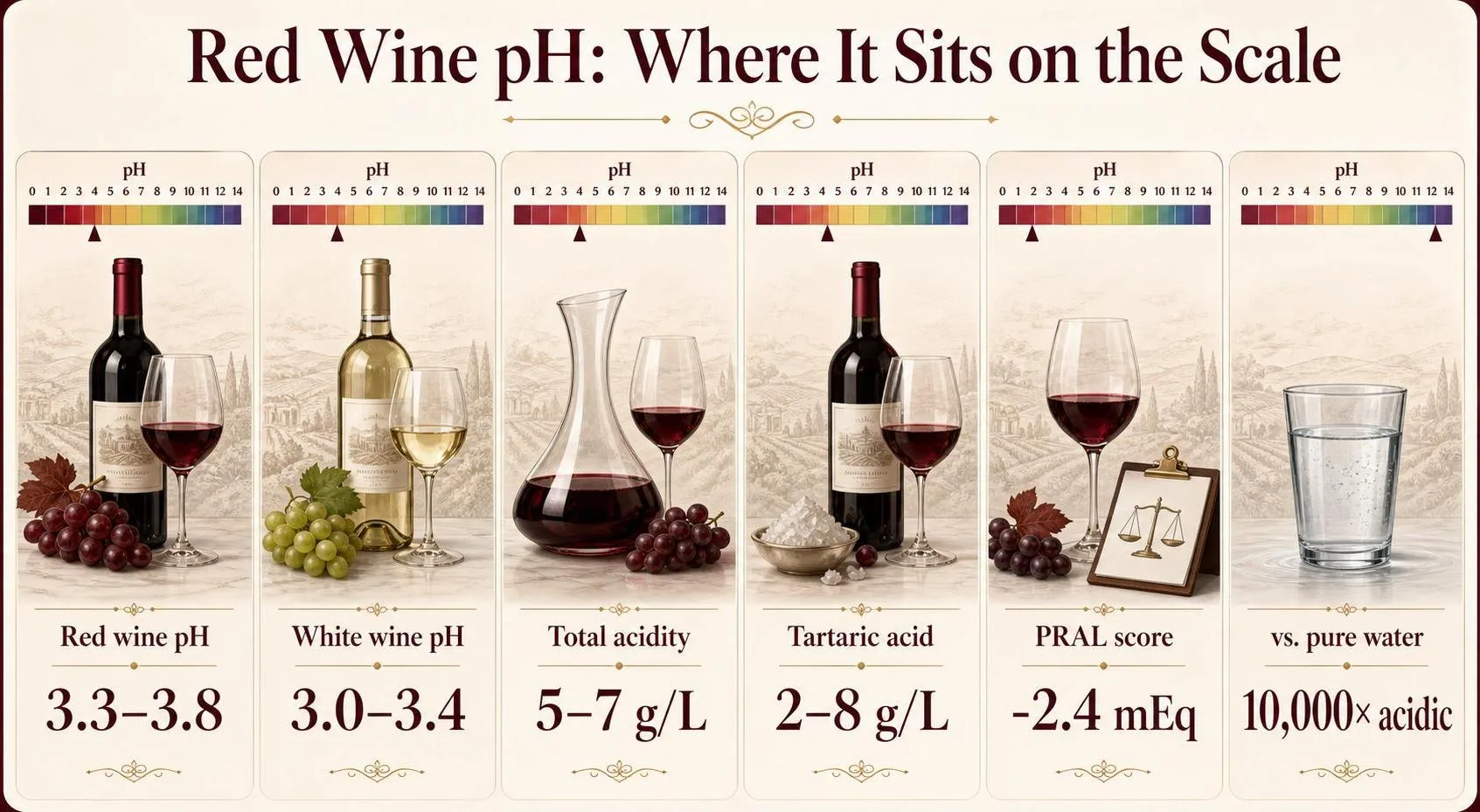 Red Wine pH: Where It Sits on the Scale — key facts at a glance