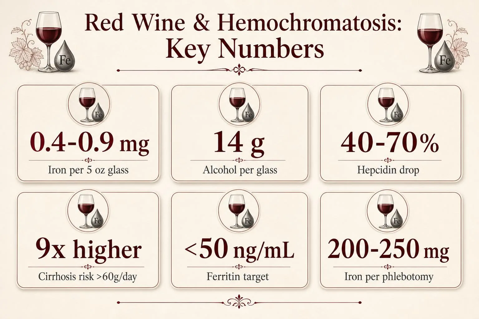 Is Red Wine Good For Hemochromatosis? 1 Red Wine & Hemochromatosis: Key Numbers — key facts at a glance
