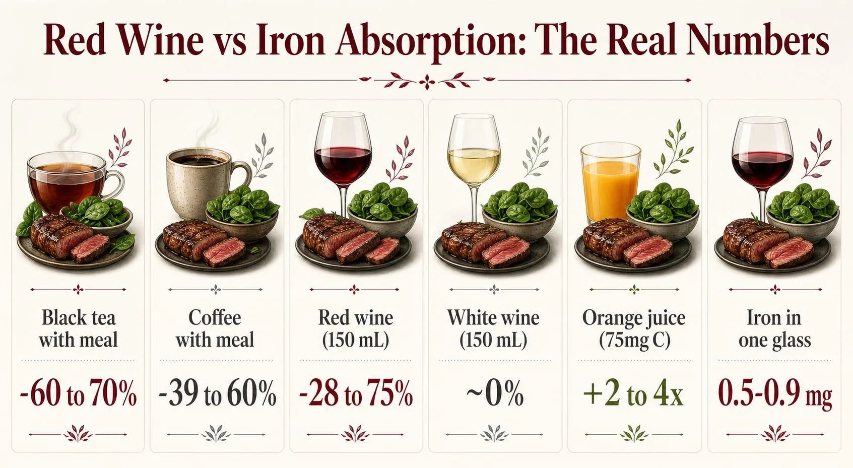 Red Wine vs Iron Absorption: The Real Numbers — key facts at a glance