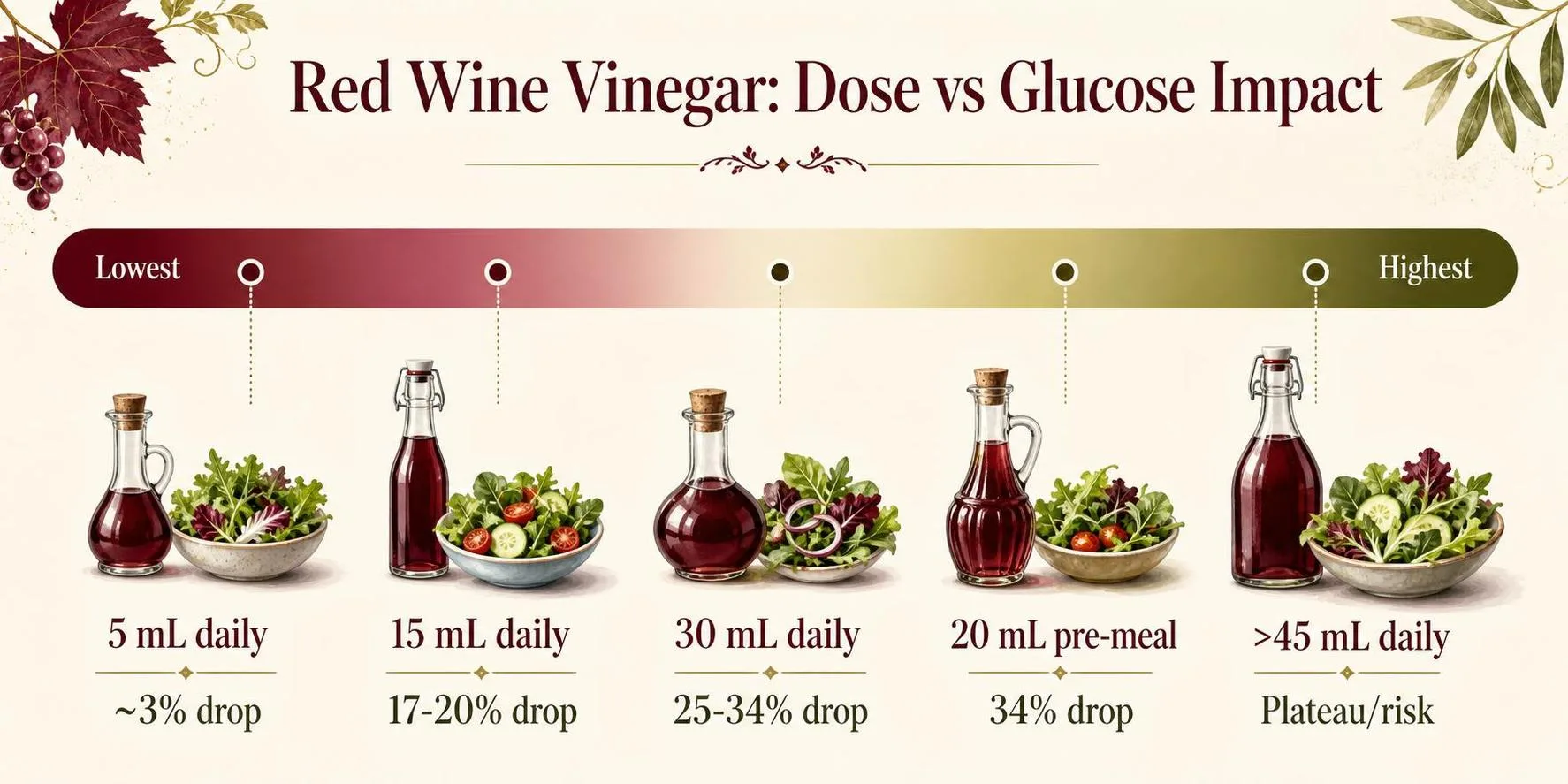 Red Wine Vinegar: Dose vs Glucose Impact — key facts at a glance