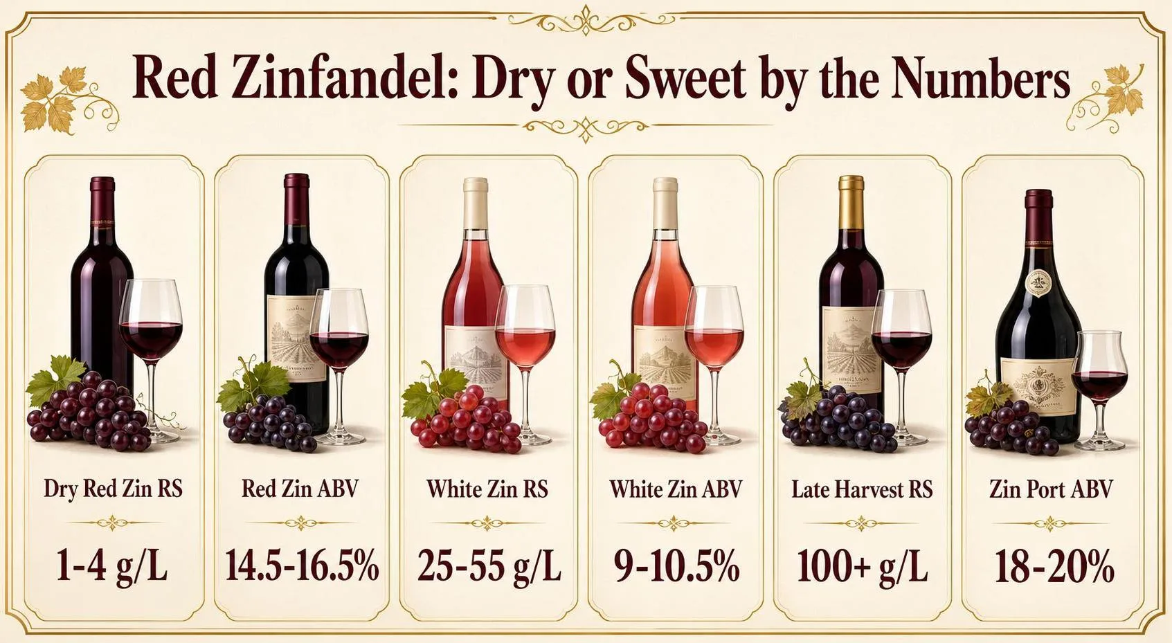 Red Zinfandel: Dry or Sweet by the Numbers — key facts at a glance