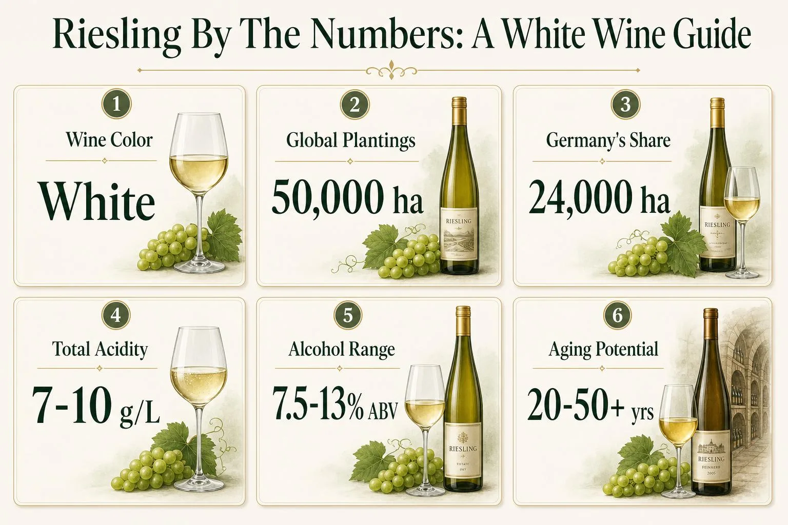 Is Riesling A White Or Red Wine? 1 Riesling By The Numbers: A White Wine Guide — key facts at a glance
