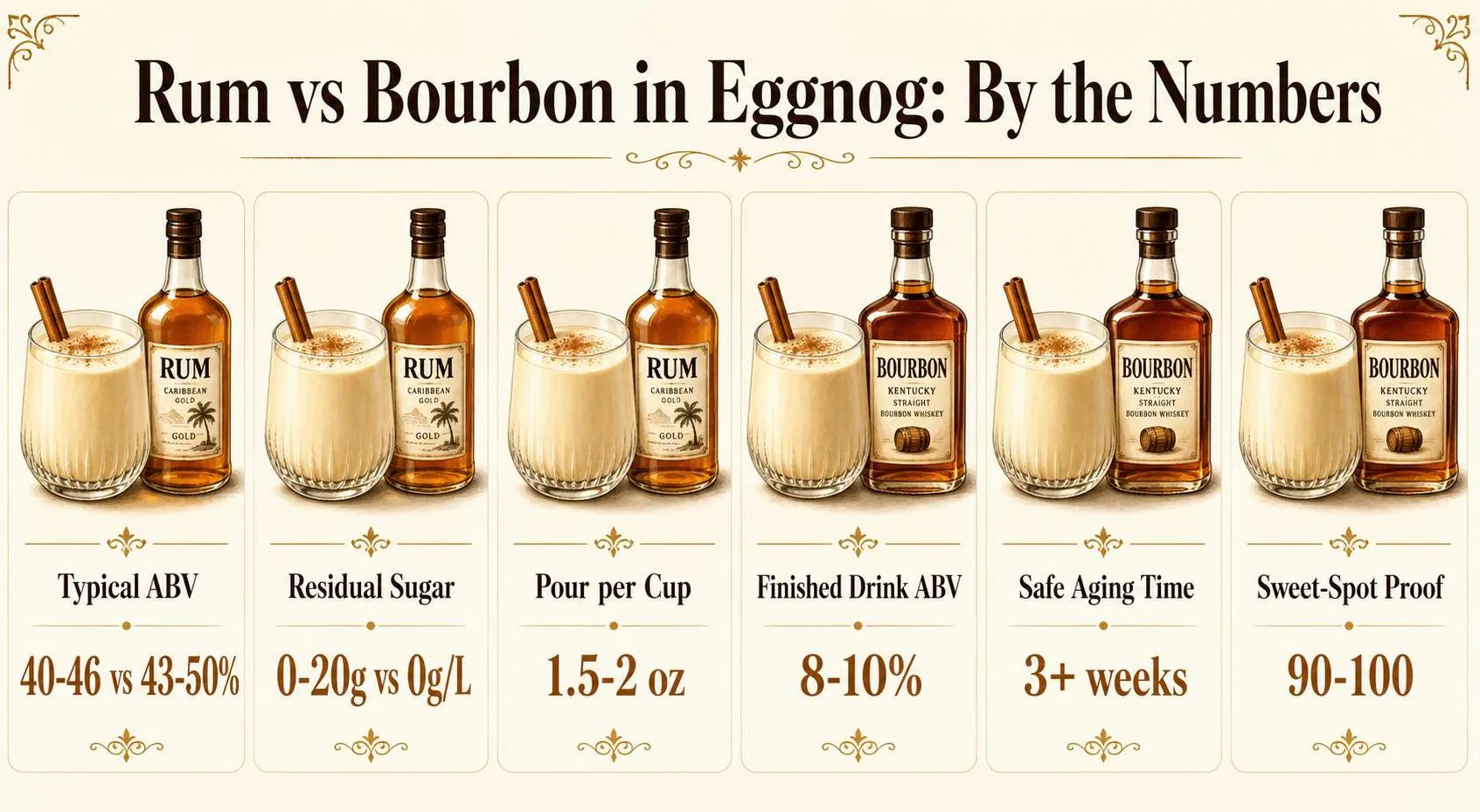 Rum vs Bourbon in Eggnog: By the Numbers — key facts at a glance