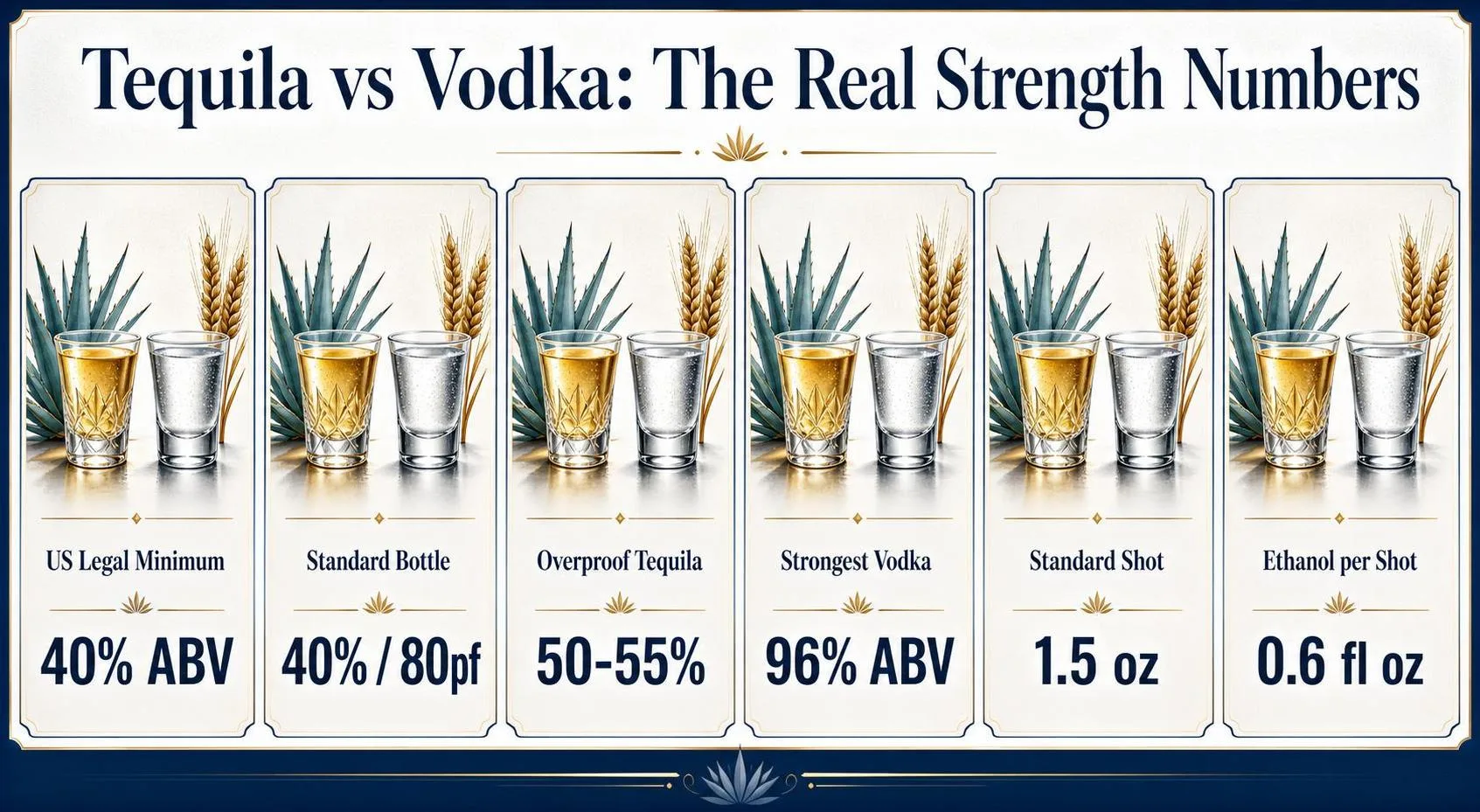 Is Tequila Stronger Than Vodka? 1 Tequila vs Vodka: The Real Strength Numbers — key facts at a glance