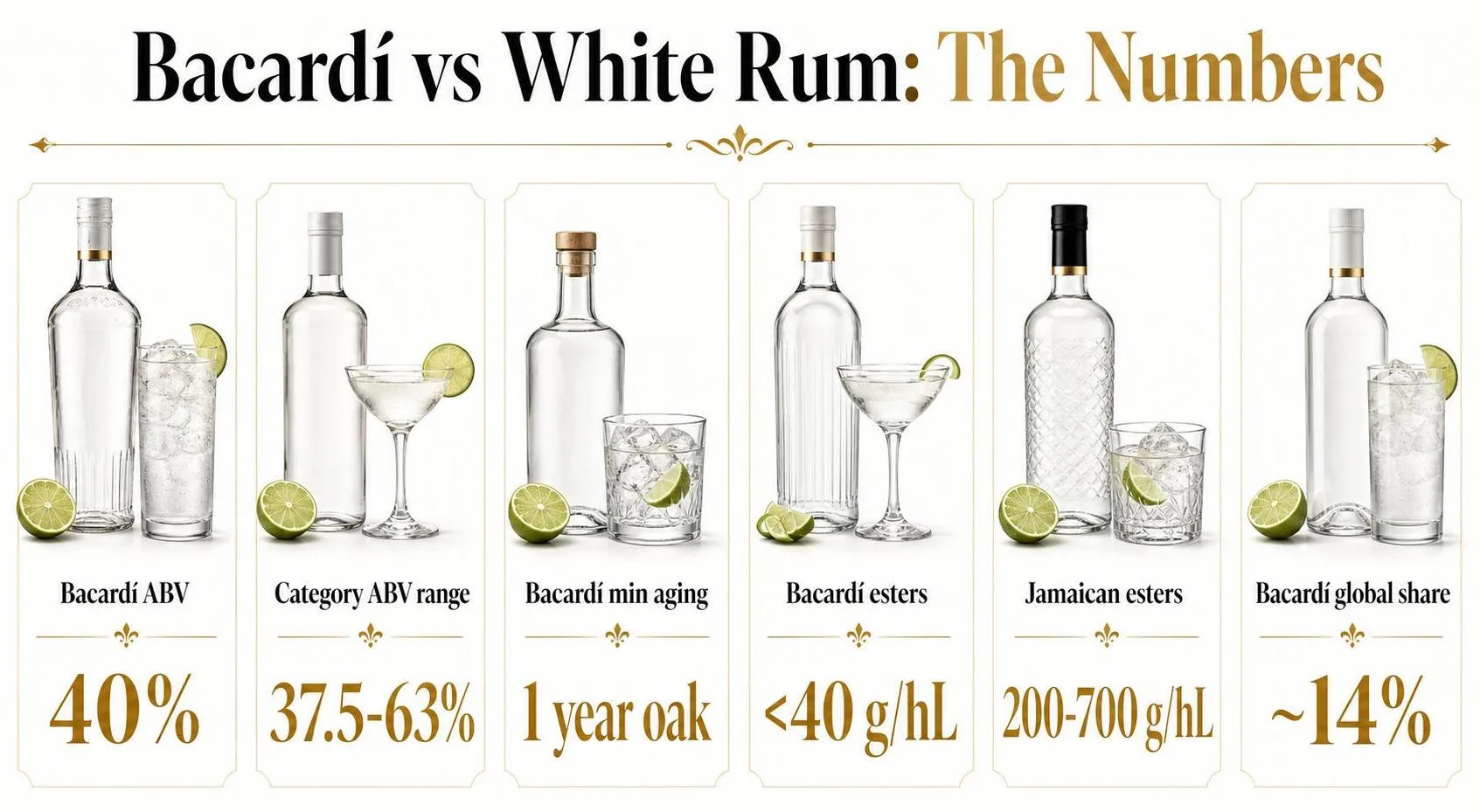 Is White Rum The Same As Bacardi? 1 Bacardí vs White Rum: The Numbers — key facts at a glance