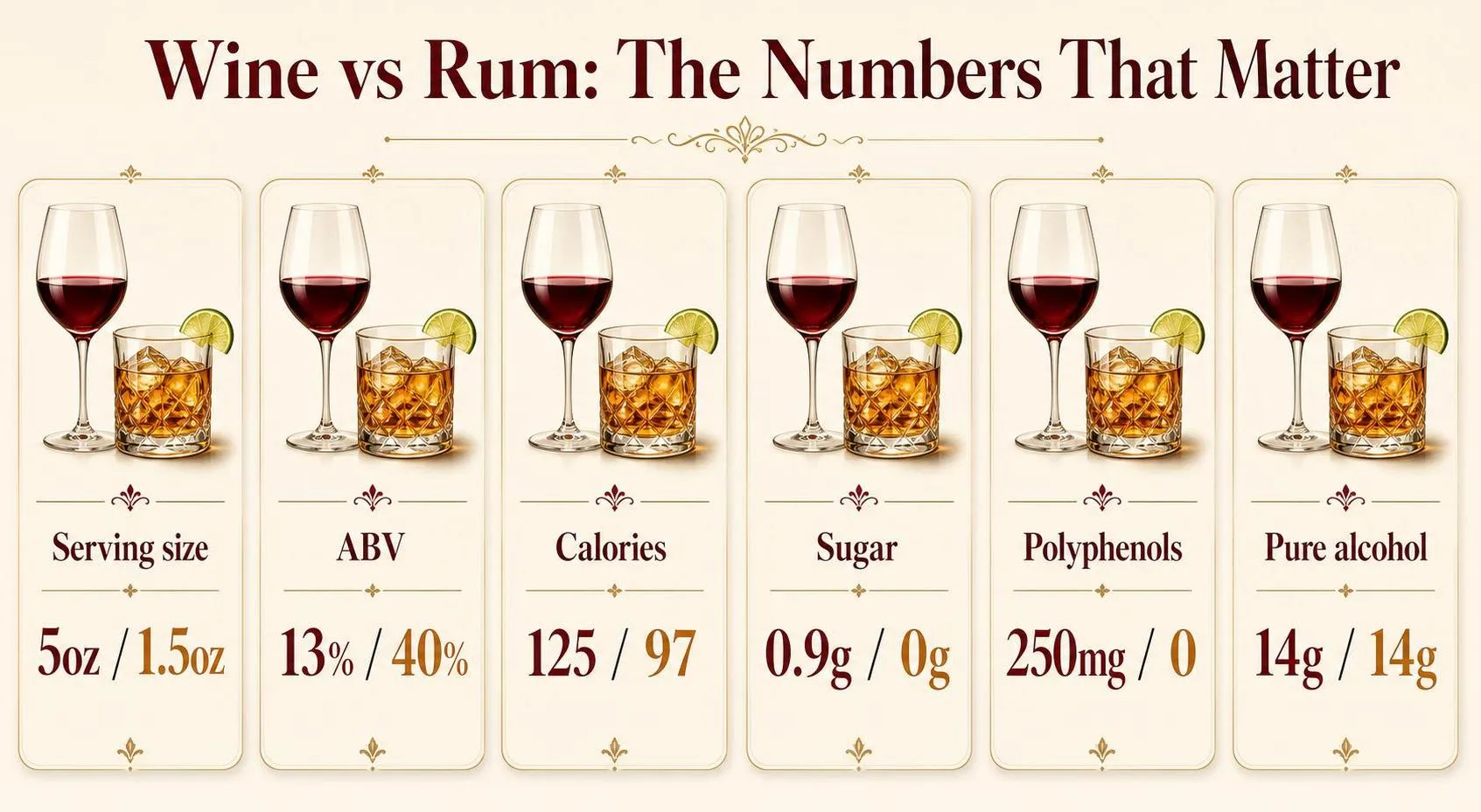Is Wine Or Rum Better For You? 1 Wine vs Rum: The Numbers That Matter — key facts at a glance
