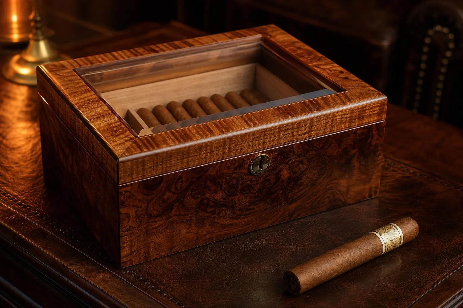 Kendal Cigar Humidor Review 2026 2 Close-up of the Kendal Cigar Humidor build quality, materials and finish during our review