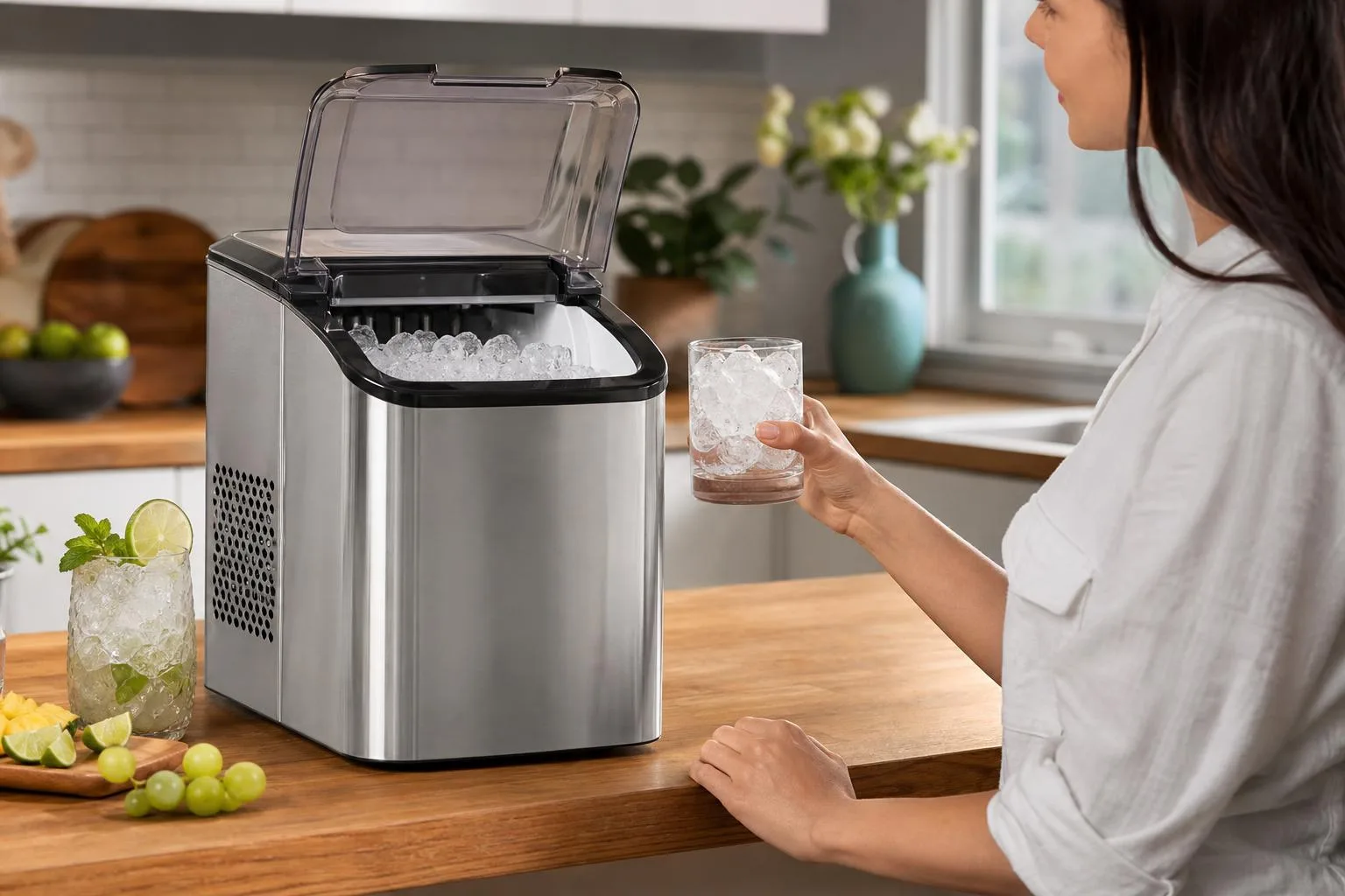 The KUPPET Ice Maker shown in everyday use at home, as tested by FlightWineBar