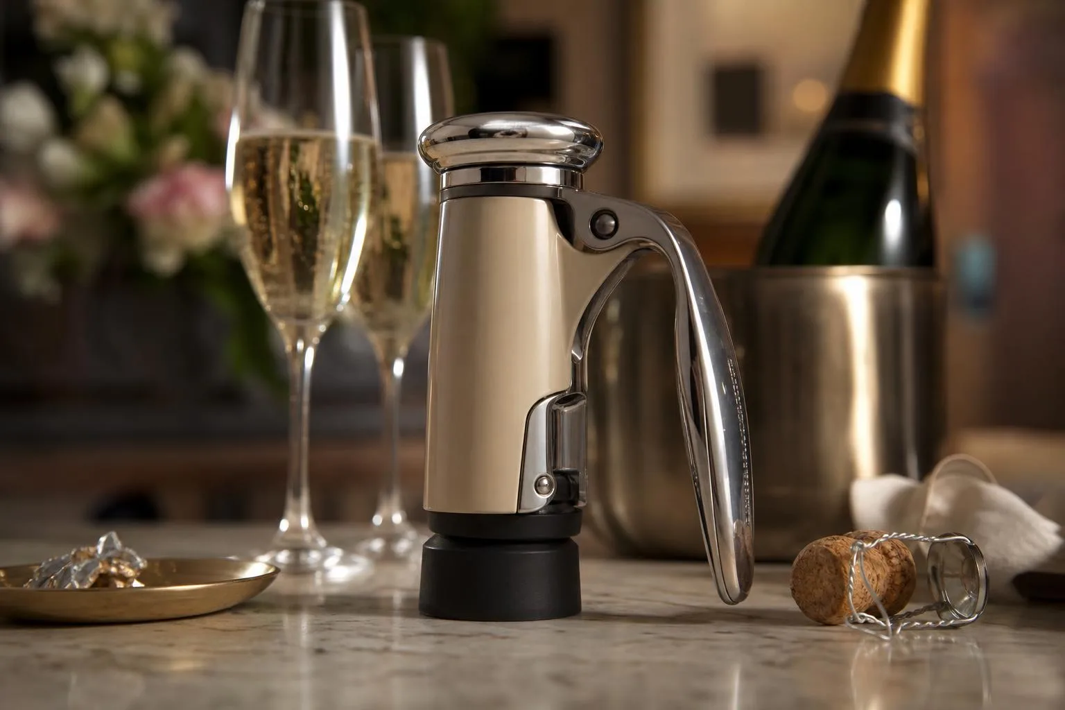 Le Creuset Champagne Crown Sealer Review 2026 2 Close-up of the Le Creuset Champagne Crown Sealer build quality, materials and finish during our review