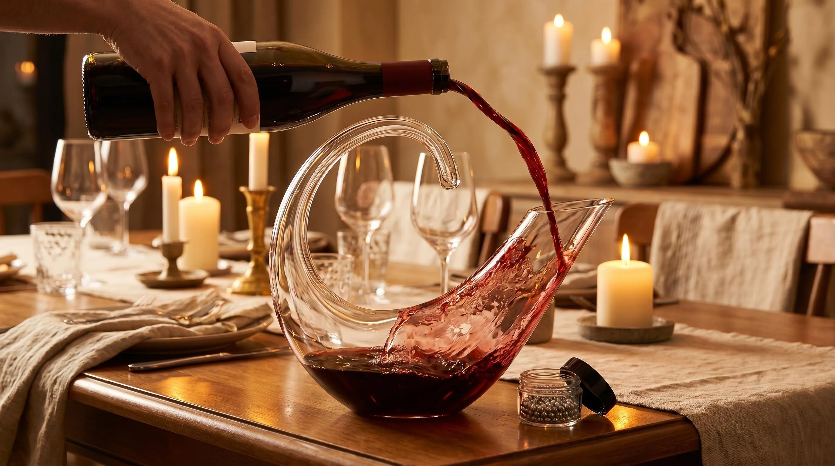 Le Sens SCORPIO-T Wine Decanter Review 2026 3 The Le Sens SCORPIO-T shown in everyday use at home, as tested by FlightWineBar