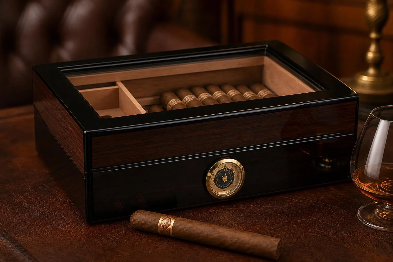 Mantello HUM-56 Cigar Humidor Review 2026 2 Close-up of the Mantello HUM-56 build quality, materials and finish during our review