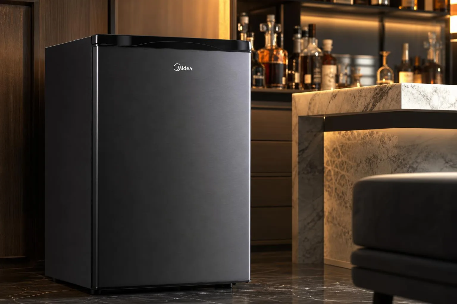 Midea WHD-113FB1 Mini Fridge Review 2026 2 Close-up of the Midea WHD-113FB1 build quality, materials and finish during our review
