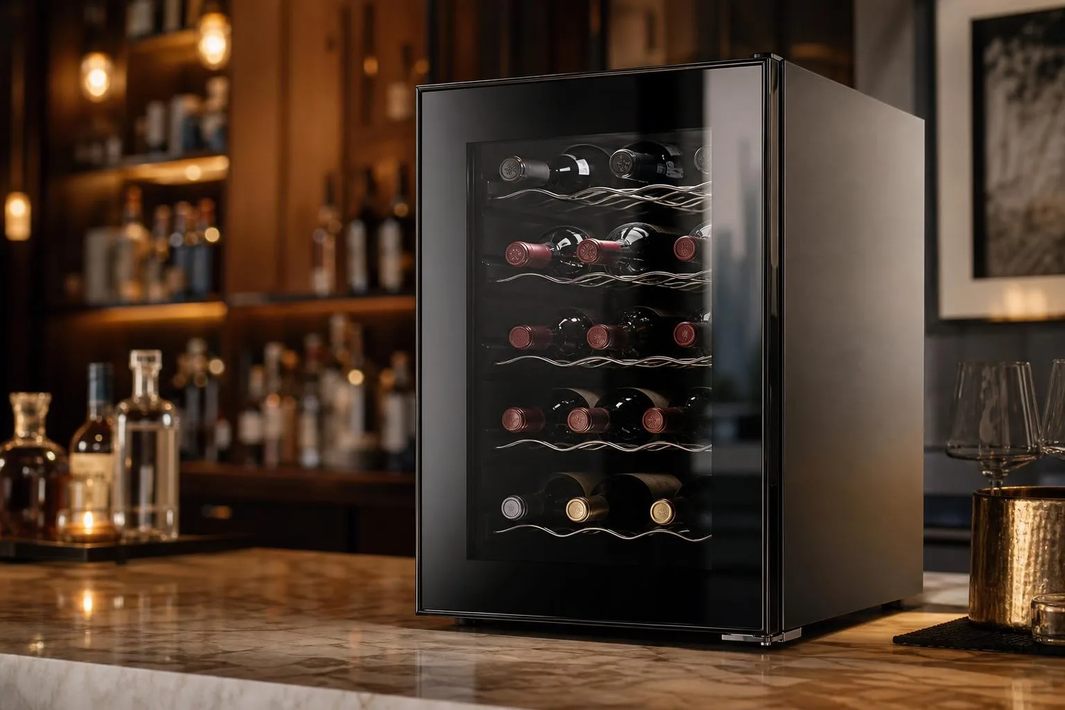 NutriChef PKCWC120 Wine Cooler Review 2026 2 Close-up of the NutriChef PKCWC120 build quality, materials and finish during our review