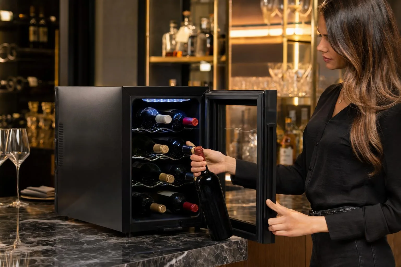 NutriChef PKCWC240 Wine Cooler Review 2026 3 The NutriChef PKCWC240 shown in everyday use at home, as tested by FlightWineBar