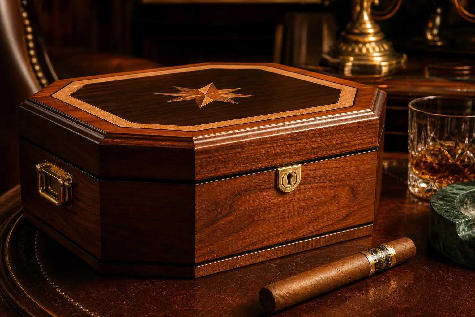 Close-up of the Octodor Cigar Humidor build quality, materials and finish during our review