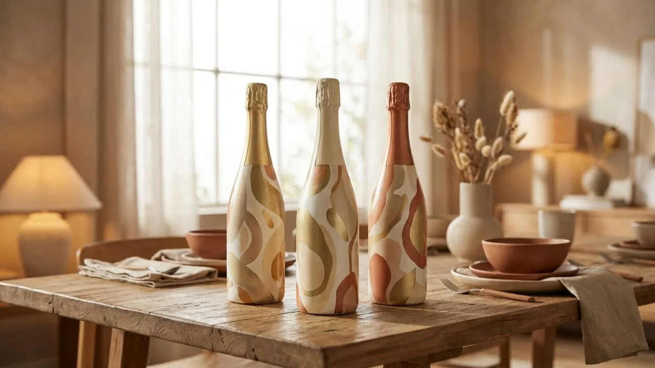 Painted Champagne Bottles