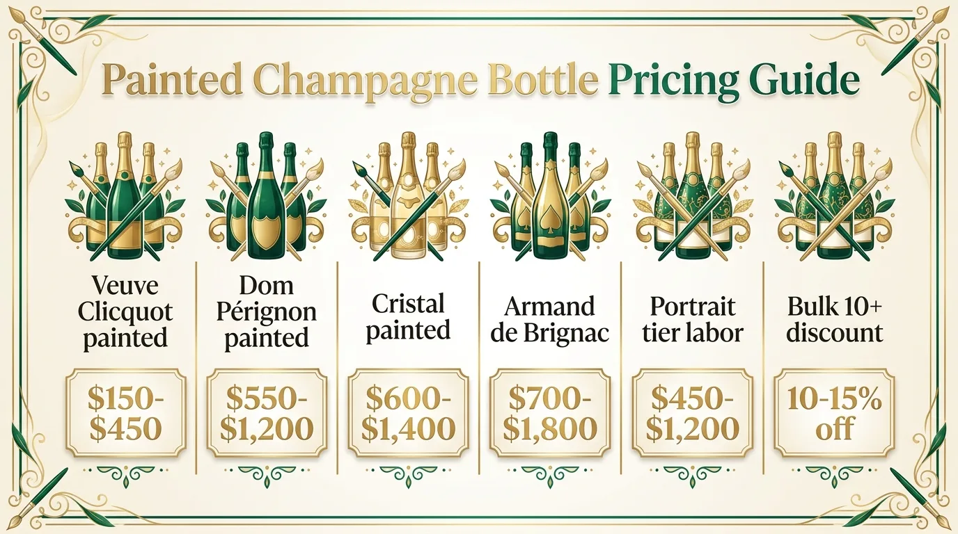 Painted Champagne Bottles - Basic Information You Must Know 1 Painted Champagne Bottle Pricing Guide — key facts at a glance