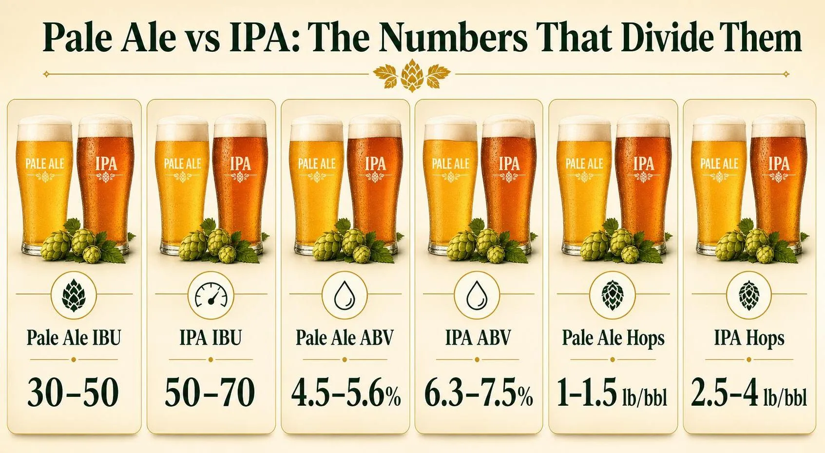 Pale Ale Vs IPA: The Easiest Way to Distinguish 1 Pale Ale vs IPA: The Numbers That Divide Them — key facts at a glance
